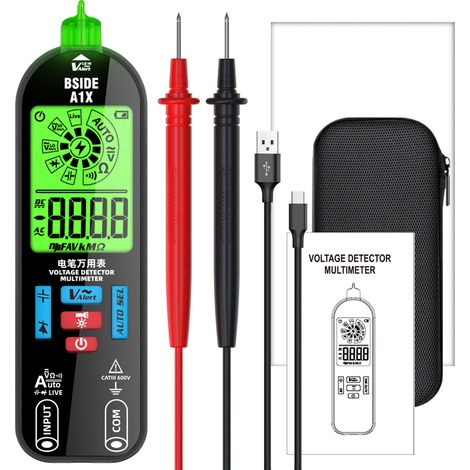 A1x Trms Multimeter, Schwarzer Stift + Usb-batteriefach