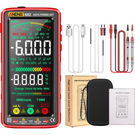 682 Trms Multimeter Mit 5" Rotem Va-display (batterie Nicht Im Lieferumfang Enthalten)