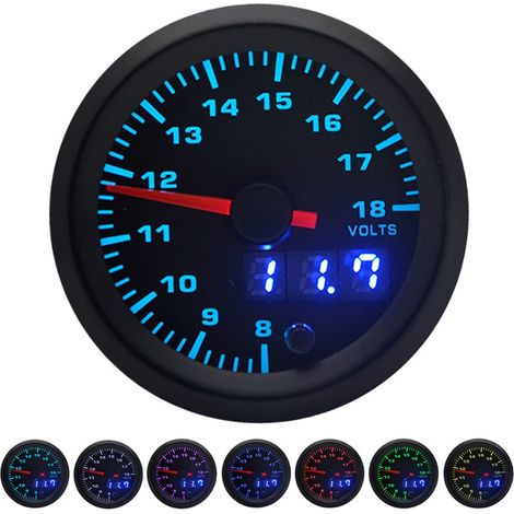 Digitales 52-mm-voltmeter Mit 7 Led-farben, Universell Für 12-v-rennwagen