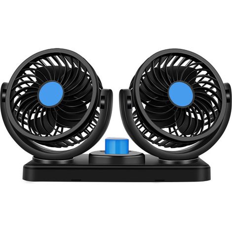 12v 10w Doppelkopf-autolüfter, Elektrischer Luftkühlungsventilator, Zigarettenanzünderstecker