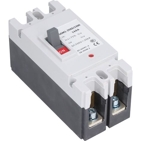 2-poliger Gleichstrom-leistungsschalter, Kompaktleistungsschalter, Solarbetriebener Schalter, 500 V, 160 A