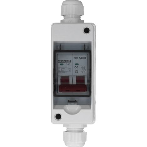2-poliger Gleichstrom-leistungsschalter 40 A 1000 V 6 Ka Schaltleistung, Gleichstrom-trennschalter, Schutzart Ip65, Wasserdicht Für Photovoltaik-anlagen