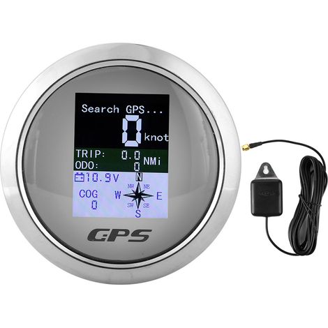 85-mm-gps-tachometer, Kfz-/bootsmechaniker, Wasserdichte Digitale Edelstahlinstrumente, Weißes Zifferblatt