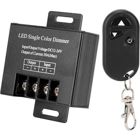 Funkdimmer, Abs-aluminium, Dc 12–24 V, 30 A, 720 W, 3 Tasten, Funkfernbedienung, Lichtsteuerung