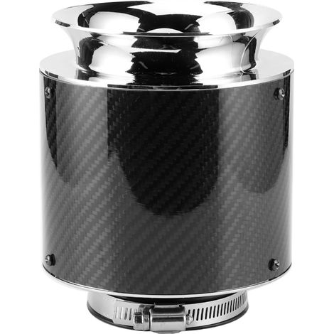 76 Mm/3 Zoll Universal-luftfilter Mit Carbonfaser-textur Für Autos, Ersatzzubehör M