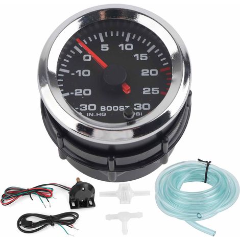 Universeller Ladedruckmesser Mit Zeiger, 7-farbiger Led-anzeige, 3030 Psi, 52 Mm Durchmesser, Für Auto, Lkw, Boot, 12 V