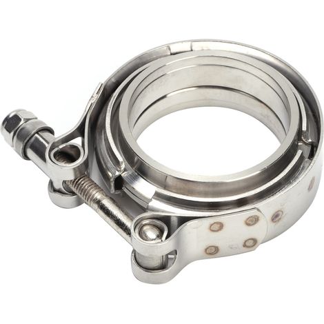 2,25-zoll-v-band-schlauchschelle Aus Edelstahl Mit 2 Flanschen Für Turbo-abgas-downpipe
