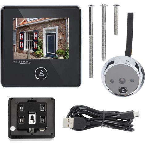 Video-türklingel Für Den Außenbereich, 3,0-zoll-lcd-3mp-hd-türklingelkamera Mit Nachtsicht, 20-grad-weitwinkel, Eingebautem Akku, Ir-kameramonitor, 536p-heimsicherheitssystem.
