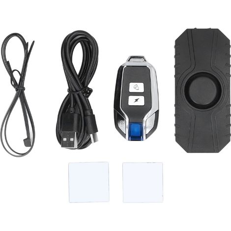 Kabelloser Fahrradalarm, Vibrationssensor, Wasserdichter Motorradalarm, Fernbedienung, Alarm Für E-bikes, Schwarz, 1 Fernbedienung