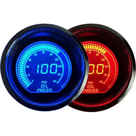 Universelles Öldruckmessgerät Für Evo-serie, 12 V, Zweifarbig, Automatisch, 52 Mm, 0–150 Psi, Mit Sensor