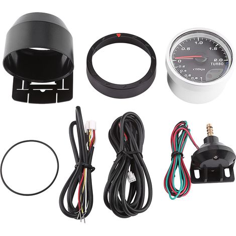 Universelle 60-mm-led-ladedruckanzeige Mit Schwarzem Gehäuse Für Rennwagen (0–200 Kpa)