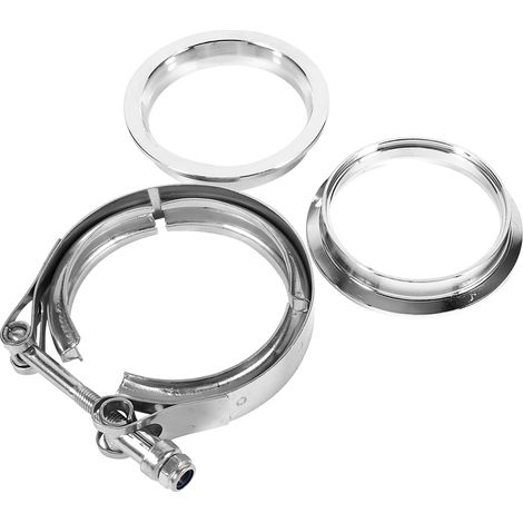 7,6 Cm Edelstahl-v-klemme Mit 2-flansch-set Für Turbo-auspuffrohr