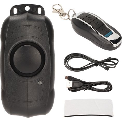 Kabelloser Fahrradalarm, Ip55 Wasserdicht, Diebstahlsicherung, 113 Db, Wiederaufladbar, Vibrationsfunktion, Mit Fernbedienung, Für Den Heimgebrauch, Schwarz