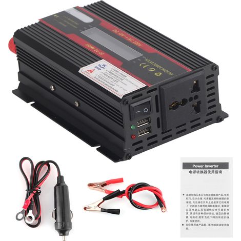 12-v-dc-zu-220-v-ac-kfz-wechselrichter, 3000 W Spitzenleistung, Lcd-display, Modifizierter Sinuswellenwandler