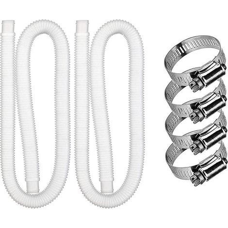 Schwimmbadschlauch, Ersatzschlauch Und Klemme Für Schwimmbadfilter, Ersatzschlauch Für 300-gph- Und 330-gph-schwimmbadpumpen (weißes 2-teiliges Set)
