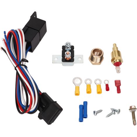 Komplettes 12v-elektro-kühlerlüfter-thermostat-steuerrelais-kabelset Für Pkw, Lkw Und Busse
