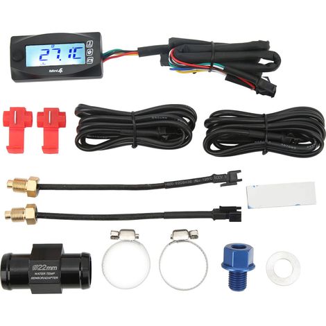 4-in-1 Wasser-/öltemperatur-/zeit-/spannungsanzeige Mit Lcd-digitalanzeige, 12 V Dc, Universell Für Motorräder, M12x1,5