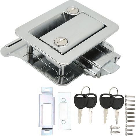 Türschloss Für Wohnmobile, Sicherheitsschloss, Integrierter Riegel Aus Aluminiumlegierung Für Wohnmobile, Wohnwagen, Campervans, Chrom