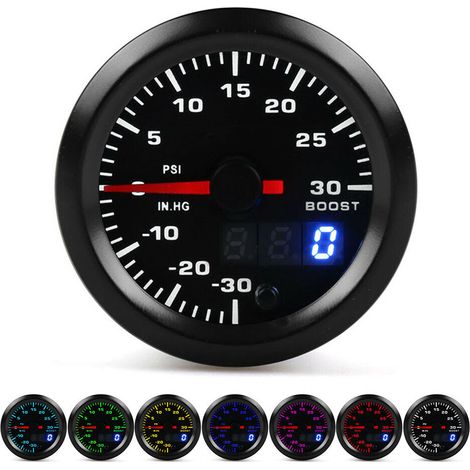 Zoll/52 Mm Universelles 7-farben-led-turbo-ladedruckmessgerät Psi-druckanzeige Mit Digitalem Zeiger