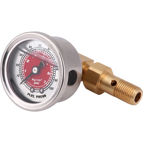0-100 Psi Kraftstoffdruckregler-manometer-universaladapter-kit, Rot