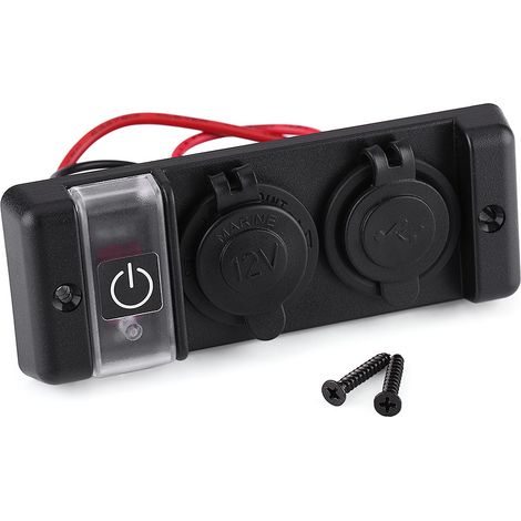 12v Wasserdichter Zigarettenanzünder Mit Zwei Usb-steckdosen Und Schalter Für Auto, Wohnmobil, Boot Und Schiff