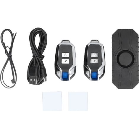 Kabelloser Fahrradalarm Mit Vibrations- Und Bewegungssensor, Wasserdichter Motorradalarm, Fernbedienung, Alarm Für E-bikes, Schwarz, 2 Fernbedienungen