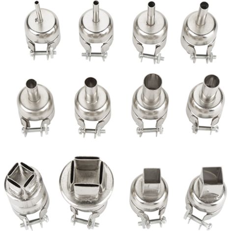Brrnoo 12-teiliges Heißluftpistolen-düsenset, 3–14 Mm Verschiedene Formen, Zubehör Für Lötstationen, Reparaturwerkzeuge Aus 850er Stahl