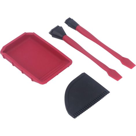 4-teiliges Silikonkleber-set, 2 Pinsel, 1 Kamm Und Schale, Set Mit Gleichmäßigem Applikationsapplikator Für Die Holzbearbeitung