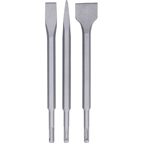 3-teiliger Meißel Aus Kohlenstoffstahl Mit Flacher Spitze Für Bohrhammer Und Meißelbohrer Zum Entkalken Von Fliesen Und Beton Mit Rundem Griff