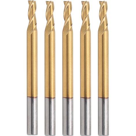 3-schneidige Flachfräser, 5 Stück, Ti 3,175x2,5 6 40 Furnierfräser