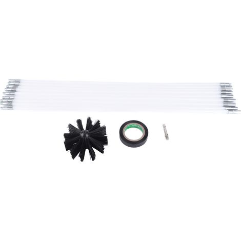 12-teiliges Set Kaminrohrbürsten Für Die Innenwandreinigung, Flexibler Aufsatz Für Elektrische Bohrmaschinen Für 40 Cm (16 Zoll) Trocknerrohrstange