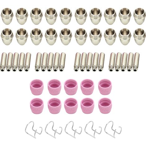 Verbrauchsmaterialien-set Für Plasmaschneidbrenner, Elektrodenkontaktspitze, Sg-55 Ag-60 Wsd-60 Keramikdüse (55 Stück)