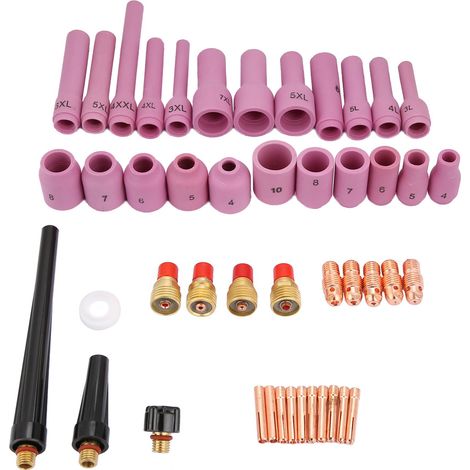 Schweißbrennerdüse, Wig-verschleißteile, 46-teiliges Set, Hochtemperaturbeständiges Zubehör
