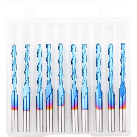 10 Stück Blau Beschichtete 2-schneiden-spiralkugelfräser 2x17 Mm