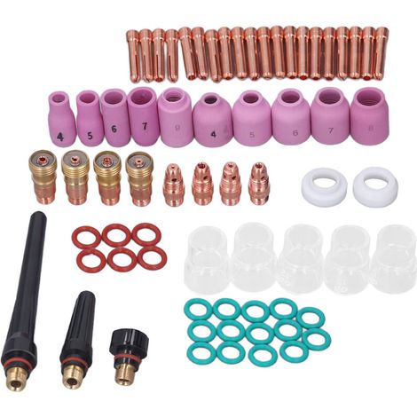 68-teiliges Wig-schweißzubehörset Mit Glaselektrodenbecher, Anschlussstück Und Ptfe-abdeckung Für Wp 17, 18 Und 26