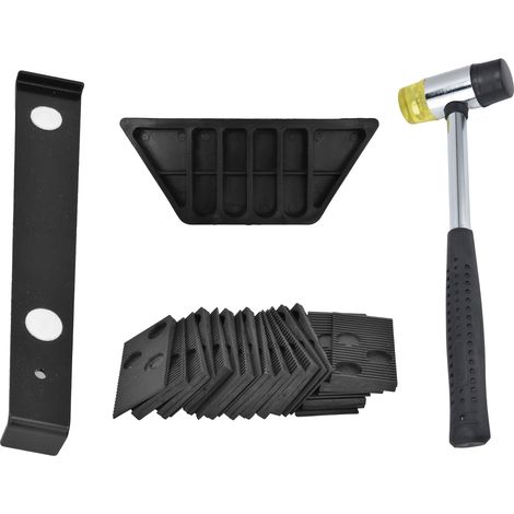 Verlegeset Für Laminatböden, Werkzeug Mit Gummihammer, Zugstange, Schlagklotz, 20 Abstandshalter