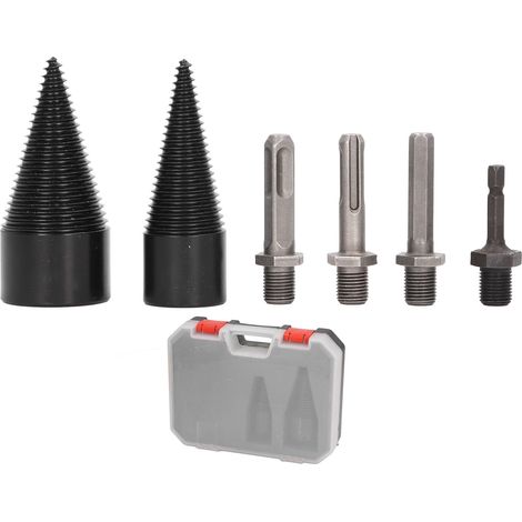 32 Mm Und 42 Mm Holzspaltbohrer, Abnehmbarer Und Robuster Bohrer Mit 4 Griffen Für Camping, 6-teilig