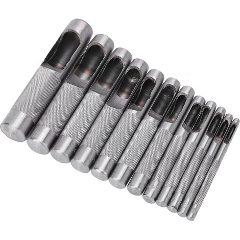 Lochzangen-set Für Gürtel, Kohlenstoffstahl, Hohllochzange Für Leder, Mehrzweck-handwerkzeug, 316 Mm, 12-teilig