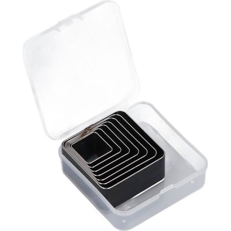 Lederstanzstempel-set, 7-teilig, Rechteckiger Stempel Aus Legiertem Stahl, Seitenlänge 20 25 30 35 40 45 50 Mm