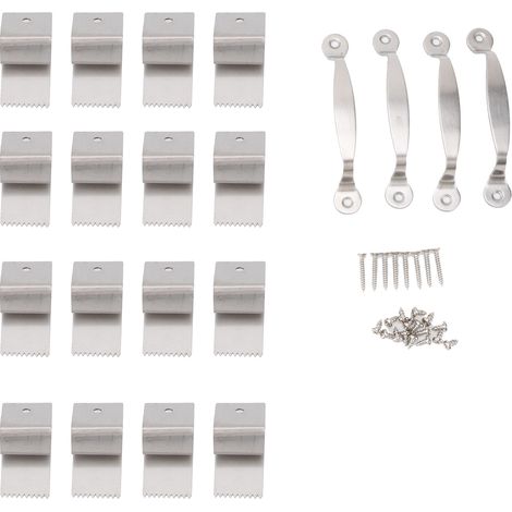 Hurrikansichere Fensterclips, Geeignet Für 1/2 Zoll Dickes Sperrholz, Edelstahl, Wiederverwendbar, Rollladenbeschläge Zum Schutz, Silberfarben, 16 Stück