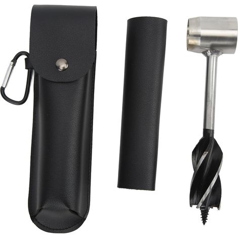 Handbohrer-set Aus Edelstahl, Tragbarer, Multifunktionaler Handbohrer Mit Aufbewahrungstasche, Schwarze Pu-ledertasche