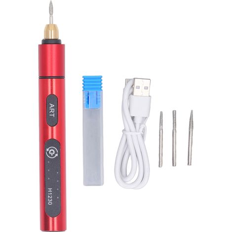 Wiederaufladbarer Elektrischer Gravierstift, 5v 3-gang-akku-rotationswerkzeug Zum Schleifen Und Schnitzen, Rot