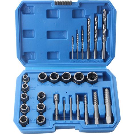 Bolzenausdreher-set, 26-teilig, Spiralschrauben Und Bohrer, Ausdrehnuss Zum Entfernen Beschädigter, Verrosteter, Abgenutzter Bolzen, Muttern Und Schrauben