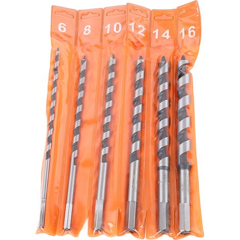 6-teiliges Set Mit 230 Mm Langen Sechskant-schneckenbohrern, Robuster Koffer Für Die Holzbearbeitung