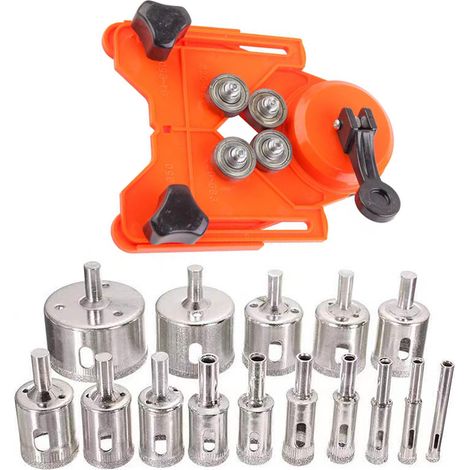 16-teiliges Diamantbohrer-set, 6–50 Mm Lochsäge Mit Führung Für Fliesen, Glas, Keramik, Marmor Und Granit