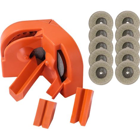 10-teiliges Hochpräzisions-bohrer-schärfset Mit Diamantschleifscheibe Und 3 Zusatzwerkzeugen, Orange