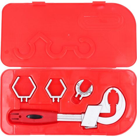 Verstellbarer, Doppelseitiger Universalschlüssel, Multifunktionales Waschbecken-set, Reparaturwerkzeug, 80-mm-öffnung Mit 3 Spannfuttern