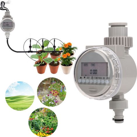 Automatischer, Solarbetriebener Bewässerungstimer Mit Lcd-display, Ideal Für Rasen Und Garten. Funktioniert Mit Solarenergie Und Spart Bis Zu 50 % Bewässerungszeit.