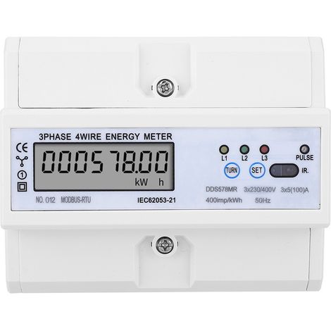 Rs485-lcd-energiezähler, 3-phasig, 4-adrig, Mit Anzeige Von Leistungsfaktor, Spannung, Stromstärke Und Frequenz