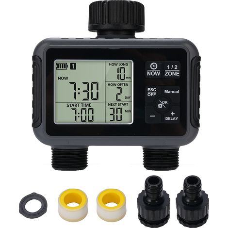 Bewässerungstimer Mit Lcd-display, 3 Bewässerungsmodi, Multifunktionaler Programmierbarer Schlauch, Ipx5-regenschutz Für Den Garten